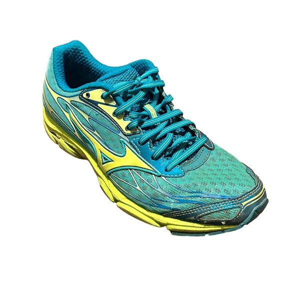 Mizuno Shoes - MIZUNO Womne's Blue, Green & Yellow Athletic Running Shoe-Size 9.5